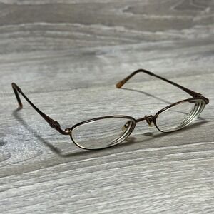 Marchon V4158 Eyeglasses Frames Only 50-17-130 Brown Metal Oval‎
